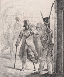 De Zwitserse schildwacht bij het Louvre door Theodore Gericault
