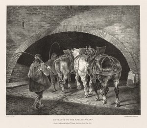 Verschillende Onderwerpen Getekend uit het Leven en op Steen: Ingang naar Adelphi Wharf, 1821 door Theodore Gericault