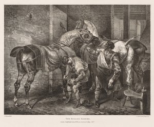 Verschillende Onderwerpen Getekend uit het Leven en op Steen: De Engelse Hoefsmid door Theodore Gericault
