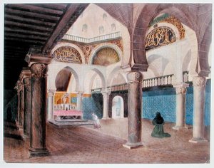 Interieur van een moskee omgebouwd tot een bisschoppelijk paleis, Algiers, ca. 1835