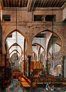 Interieur van een synagoge in Algiers