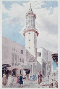 De minaret van de moskee aan Rue de Chartres en Rue Bab-Azoun, Algiers