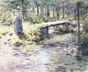 Het kleine bruggetje door Theodore Robinson