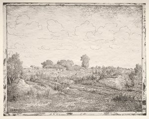 La Plaine de la Plante à Biau door Theodore Rousseau