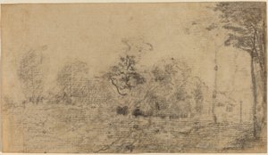 Landschap II door Theodore Rousseau