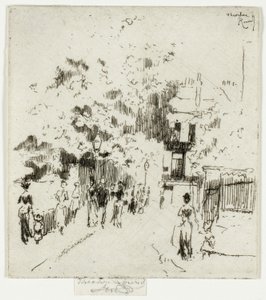 Bank Holiday, hoek van Beaufort Street, Chelsea door Theodore Roussel