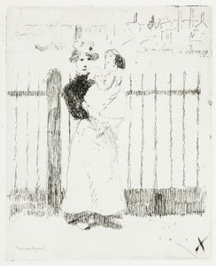 Emma en haar baby, Chelsea Embankment door Theodore Roussel
