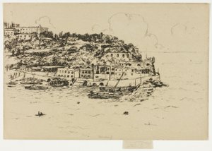 Monaco vanaf La Condamine, Monte Carlo door Theodore Roussel
