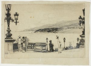 Studie voor Het terras, Monte Carlo door Theodore Roussel
