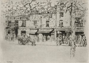 De straat, Chelsea Embankment door Theodore Roussel