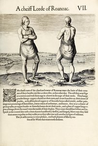 Een Hoofdheer van Roanoac, uit 