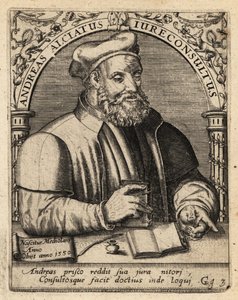Andrea Alciato door Theodore de Bry
