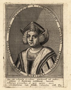 Christoffel Columbus door Theodore de Bry