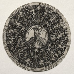Ontwerp voor een schaal met medaillons, ca. 1558 door Theodore de Bry