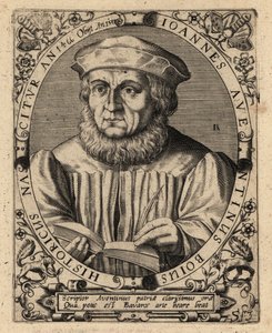 Johannes Aventinus, Beierse historicus door Theodore de Bry