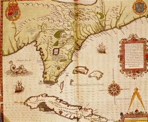 Kaart van Florida en Cuba