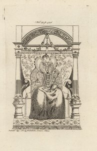 Koningin Elizabeth I van Engeland uit een glas-in-loodraam door Theodore de Bry