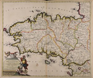 Ducatus Britanniae tabula cum omnibus suis provinciis nova descriptio door Theodorus Danckerts