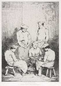 De Aardappelschillers door Theodule Ribot