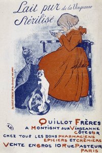 Reclameposter voor de pure melk van de Vingeonne - door Steinlen door Théophile Alexandre Steinlen
