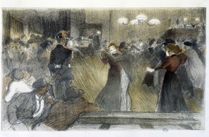 Bal - tekening door Steinlen door Théophile Alexandre Steinlen
