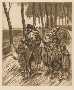 Vluchtelingengezin door Théophile Alexandre Steinlen