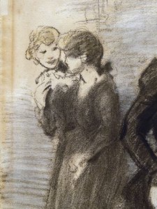 Het vertrek van de midinettes (detail) (voor 1907)