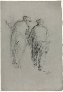 Twee mannen aan het werk, achteraanzicht door Théophile Alexandre Steinlen