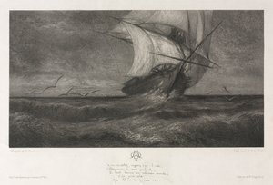 Het Spookschip, of Op de Golven, 1872 door Theophile Narcisse Chauvel