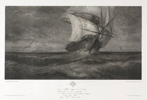 Het Spookschip, of Op de Golven, 1872 door Theophile Narcisse Chauvel