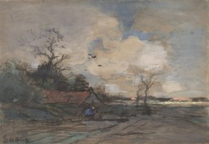 Landschap met een huisje