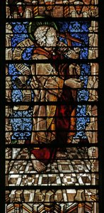Raam met de apostel St. Philip met geloofsrol, 1504 (glas-in-lood) door Thiebaut de Lixheim