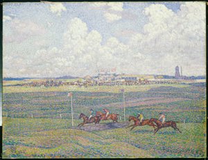 De renbaan van Boulogne-sur-Mer door Théo van Rysselberghe
