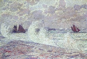 De zee tijdens de equinox, Boulogne-sur-Mer, 1900 door Théo van Rysselberghe