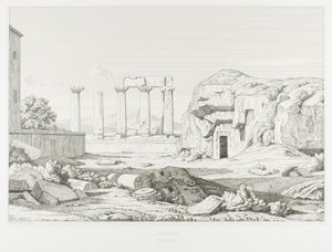 Korinthe: Tempel van Neptunus door Théodore Caruelle d