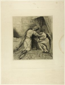 Hij Verstikt Haar, plaat dertien uit Othello door Théodore Chassériau