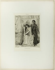 Het Wilgenlied, plaat negen uit Othello door Théodore Chassériau