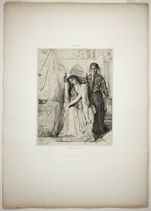 Het wilgenlied, plaat negen uit Othello door Théodore Chassériau