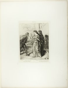 Wees daarom vrolijk Cassio, plaat 6 (act 3, scène 3) uit Othello door Théodore Chassériau