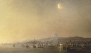 Zeeslag bij Cartagena op 3 september 1643 door Théodore Gudin in 1844