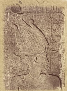 Close-up van een Beeldhouwwerk (Profiel van een Hoofd), Karnak
