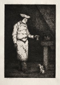 Het ontbijt van de kat door Auguste Theodule Ribot