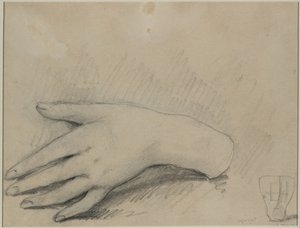 Studie van een vrouwenhand verso, 1800s