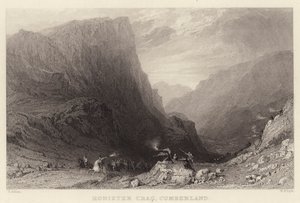 Honister Crag, Cumberland (gravure) door Thomas (after) Allom