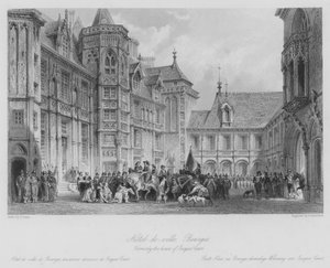 Stadhuis, Bourges, voorheen het huis van Jacques Coeur (gravure) door Thomas (after) Allom