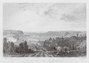 Nottingham en omgeving (gravure) door Thomas (after) Allom