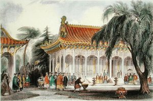 De Zaal van Ontvangst in het Paleis van Yuen-ming-Yuan, Peking, c.1850