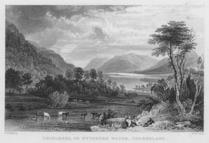 Thirlmere, of Wythburn Water, Cumberland door Thomas (after) Allom