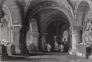Graven van de koningen in de crypte van St Denis door Thomas (after) Allom