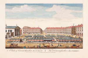 Een uitzicht op Covent Garden, Londen door Thomas (after) Bowles